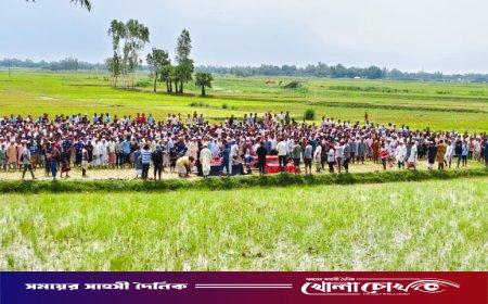 ধানখেতে জানাজা হলো রাজেন্দ্রবাটি গ্রামের ৬ জনের