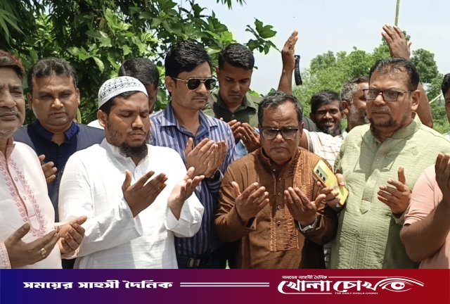 নগরকান্দার তালমায় চলমান খাল পুনঃখনন কাজের দোয়া অনুষ্ঠিত
