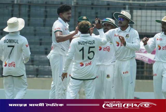 মিরপুর টেস্ট: মিরাজ-তাসকিনের জোড়া আঘাতে চাপে পাকিস্তান; তাসকিনের উইকেটের ‘হাফ সেঞ্চুরি’