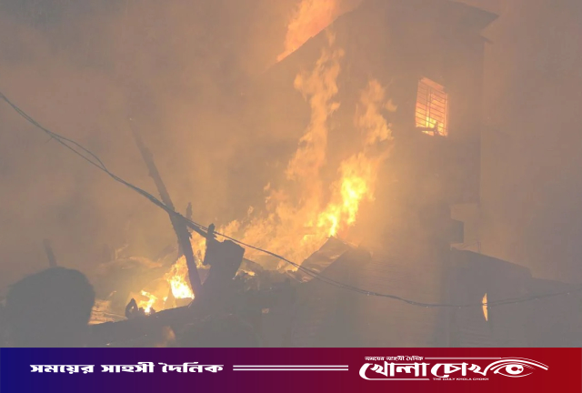 মিয়ারহাট বন্দরে অগ্নিকাণ্ডে ১৭ দোকান ভস্মীভূত, ১৫ কোটি টাকার ক্ষতি