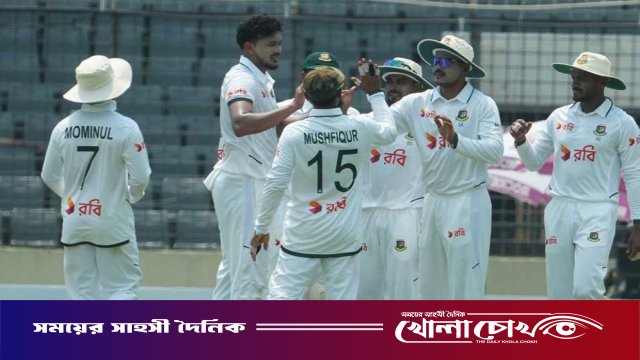 মিরপুর টেস্ট: মিরাজ-তাসকিনের জোড়া আঘাতে চাপে পাকিস্তান; তাসকিনের উইকেটের ‘হাফ সেঞ্চুরি’