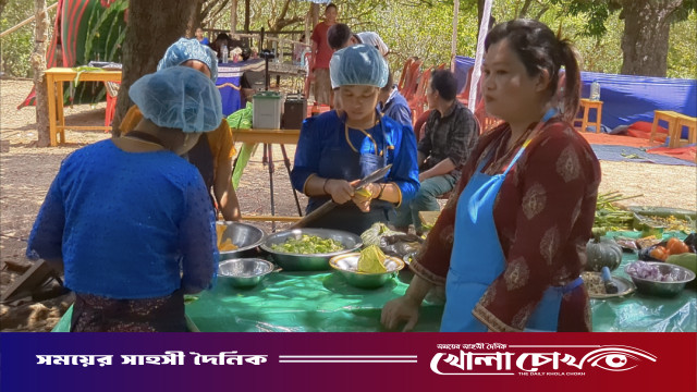 থানচিতে পুষ্টি সচেতনতা বৃদ্ধিতে পাহাড়ি জনগোষ্ঠীর অংশগ্রহণে রন্ধন শৈলী প্রদর্শনী