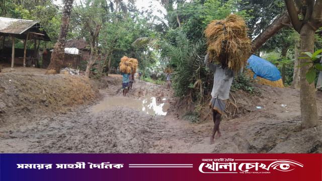 আত্রাইয়ে ট্রাক্টরের দাপটে গ্রামীণ সড়ক এখন মরণফাঁদ: ধান ঘরে তুলতে কৃষকের নাভিশ্বাস