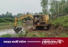কাগজে-কলমে ৫৯ শ্রমিক, বাস্তবে ভেকু দিয়ে চলছে খাল খনন