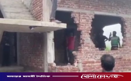 ভাঙ্গায় কথিত মাদক ব্যবসাহীর বাড়িতে ভাঙচুর ও অগ্নিসংযোগ, এলাকায় উত্তেজনা