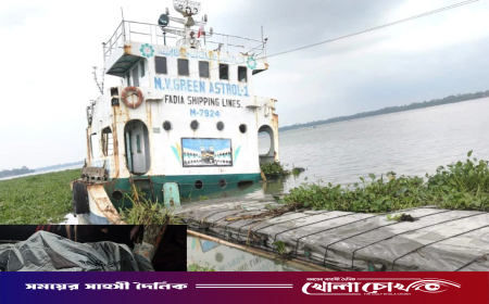 পিরোজপুরে ডুবে থাকা জাহাজ থেকে যুবকের অর্ধগলিত লাশ উদ্ধার