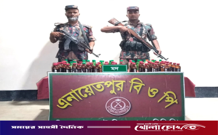 সীমান্তে বিজিবির অভিযানে মদ উদ্ধার