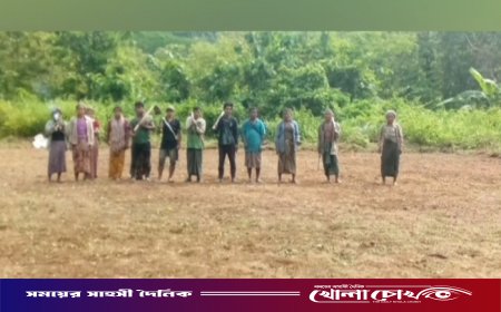রুমায় আড়াই লাখ টাকার মাঠ সংস্কার প্রকল্পে ৫ হাজার টাকার কাজ, ক্ষুব্ধ এলাকাবাসী