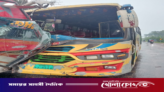 ফরিদপুরে দুই বাসের মুখোমুখি সংঘর্ষ: আহত ৫-৭, প্রাণহানি নেই