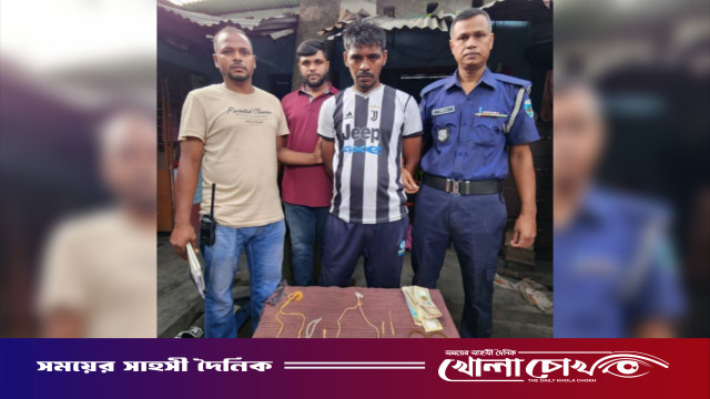 নওগাঁয় চুরির ২৪ ঘণ্টার মধ্যেই স্বর্ণালংকার উদ্ধারসহ আটক-১
