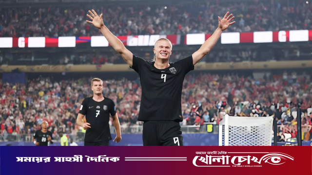 হালান্ডের জোড়া গোলে ২৮ বছর পর নকআউটে নরওয়ে