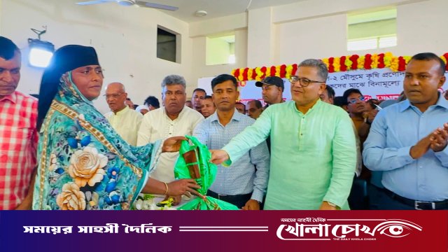 ভাঙ্গায় কৃষকদের মাঝে বিনামূল্যে বীজ, সার ও গাছের চারা বিতরণ