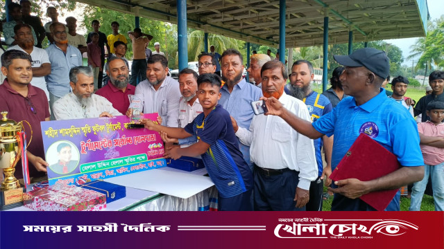 কাপ্তাইয়ে শহীদ শামসুদ্দিন স্মৃতি ফুটবলে চ্যাম্পিয়ন বিউবো নিরাপত্তা একাদশ