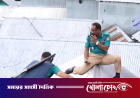 টঙ্গীতে টিনের চালে উঠে পুলিশের অভিযান