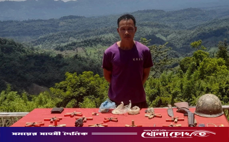 বান্দরবানে অস্ত্রসহ কেএনএফ সদস্য আটক