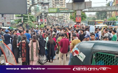 শিক্ষামন্ত্রীর পদত্যাগসহ তিন দাবিতে শিক্ষার্থীদের একাংশের সড়ক অবরোধ