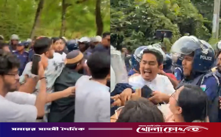 পুলিশের সঙ্গে হাসনাত-নাসীরুদ্দীনের ধাক্কাধাক্কি