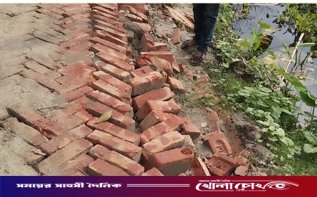 চরভদ্রাসনে নিম্নমানের সড়ক নির্মাণ: এক মাসেই ধসে পড়ে চরম দুর্ভোগে এলাকাবাসী