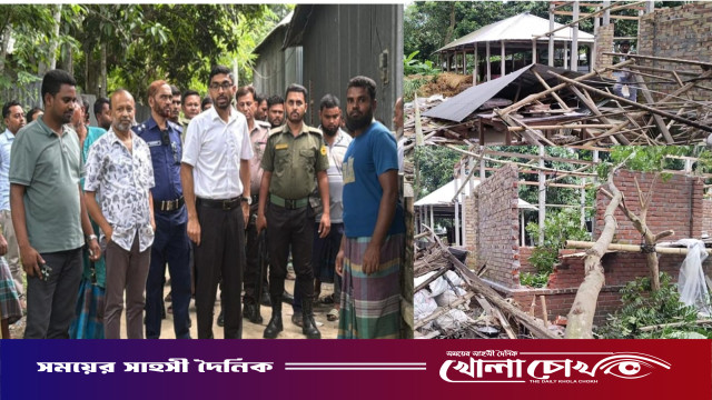 ফরিদপুরের মধুখালীতে অবৈধ স্থাপনা উচ্ছেদ অভিযান পরিচালনা করেন সহকারী কমিশনার ভূমি