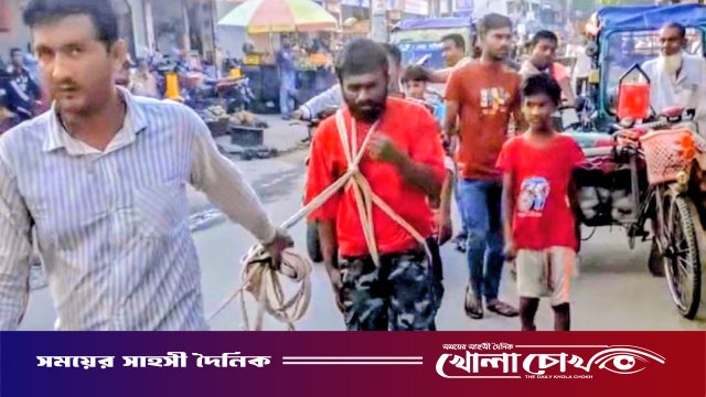 চুরির অভিযোগে যুবককে দড়ি বেঁধে ঘোরানোর ভিডিও ভাইরাল, পাঠানো হলো কারাগারে