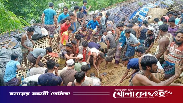 রোহিঙ্গা ক্যাম্পে পাহাড়ধস, মাদ্রাসার চার শিক্ষার্থীর মৃত্যু