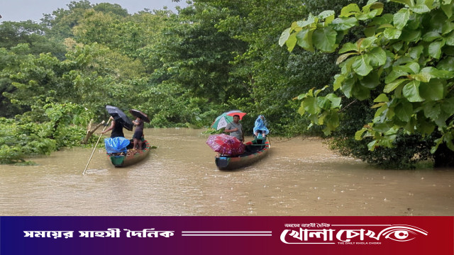 অভিরাম বর্ষণে থানচিতে বন্যা পরিস্থিতির অবনতি, নিম্নাঞ্চল প্লাবিত
