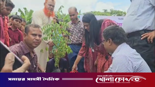 নগরকান্দায় সরকারি প্রাথমিক বিদ্যালয়ে বৃক্ষরোপণ কর্মসূচির শুভ উদ্বোধন