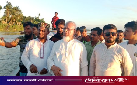 মধুমতির ভাঙনে আতঙ্কে শিকারপুর, নদীপাড়ের মানুষের পাশে এমপি ইলিয়াস মোল্লা