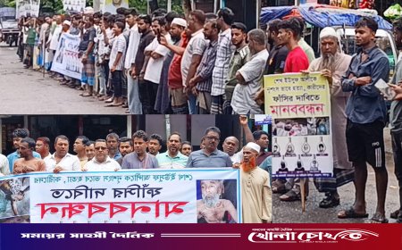 ফরিদপুরে কৃষককে বিষ খাইয়ে হত্যার অভিযোগ: বাকি আসামিদের গ্রেফতার ও শাস্তির দাবিতে মানববন্ধন