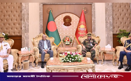 রাষ্ট্রপতির সঙ্গে ৩ বাহিনী প্রধানের সাক্ষাৎ