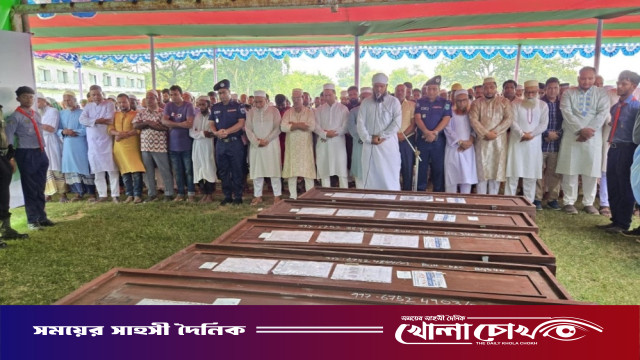 সৌদিতে আগুনে নিহত আত্রাইয়ের ৭ প্রবাসীর জানাজা শেষে দাফন সম্পন্ন