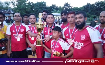 নগরকান্দায় মাদকবিরোধী প্রীতি ফুটবল ম্যাচ: চাকরিজীবী একাদশকে হারিয়ে আমজনতার জয়