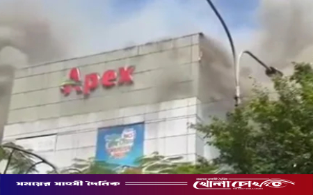 ধানমন্ডিতে অ্যাপেক্সের শোরুমে আগুন, নিয়ন্ত্রণে কাজ করছে ফায়ার সার্ভিস