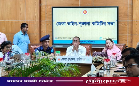 ফরিদপুরে জেলা আইন-শৃঙ্খলা কমিটির সভা অনুষ্ঠিত: মাদক, যানজট ও দালালচক্র নির্মূলে কঠোর নির্দেশ