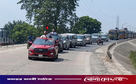 পঞ্চগড় থেকে শতাধিক গাড়িবহর নিয়ে রংপুরের লংমার্চে জামায়াতের নেতাকর্মীরা
