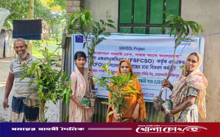 বোয়ালমারীতে ‘স্ববল’ প্রকল্পের আওতায় প্রায় ৪ হাজার গাছের চারা বিতরণ