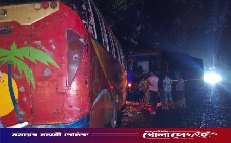ফরিদপুরে দুই ট্রাকের মুখোমুখি সংঘর্ষ, চালক আহত