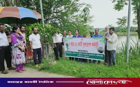 নগরকান্দায় ‘২৫ কোটি বৃক্ষরোপণ’ কর্মসূচির আওতায় এক হাজার চারা রোপণ