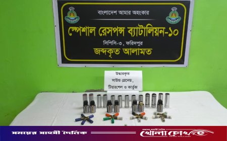 ফরিদপুরে পুলিশের লুট হওয়া তাজা কার্তুজ, টিয়ার শেল ও সাউন্ড গ্রেনেড উদ্ধার