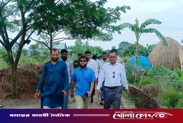 সদরপুরের দুর্গম চরাঞ্চল পরিদর্শন করলেন ফরিদপুরের জেলা প্রশাসক