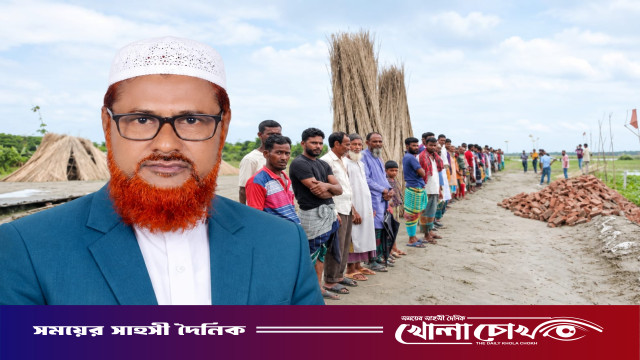 আলফাডাঙ্গায় নদীভাঙনের গুজবে সড়ক উপড়ে ইট নেওয়ার অভিযোগ, মানববন্ধনের পাশে মিলল স্তূপ