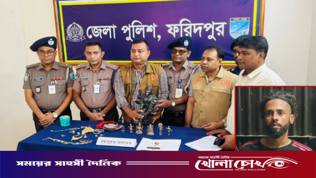 ফরিদপুরে মন্দিরে চুরি: কোটি টাকার কষ্টিপাথরের মূর্তিসহ মা-ছেলেসহ গ্রেপ্তার ৪