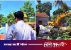 নগরকান্দায় সরকারি হালটের অবৈধ স্থাপনা উচ্ছেদ করলেন সহকারী কমিশনার