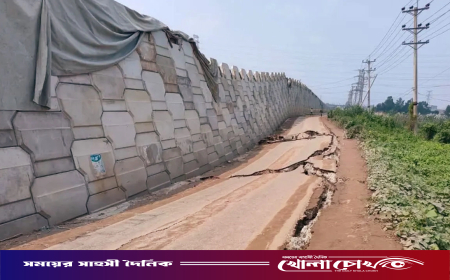 সোনারগাঁয়ে ঢাকা-বাইপাসে ফাটল, ২৫০ মিটার সড়ক দেবে গেছে