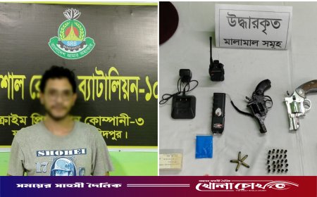 ফরিদপুরে বিদেশি রিভলবার, গোলাবারুদ ও দেশীয় অস্ত্রসহ ভুয়া সেনা কর্মকর্তা গ্রেপ্তার
