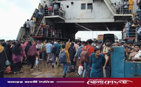 পৌনে এক ঘণ্টা বন্ধ থাকার পর পাটুরিয়া-দৌলতদিয়া রুটে ফেরি চলাচল স্বাভাবিক