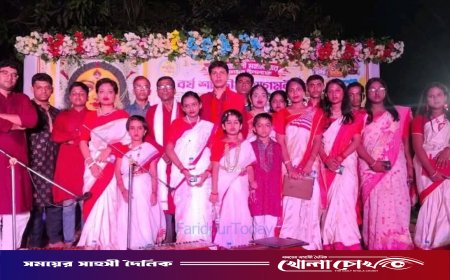 শারদীয় দুর্গোৎসবের আগমনী বার্তা: ফরিদপুরে মহালয়া ও তর্পণ ঘিরে নানা আয়োজন