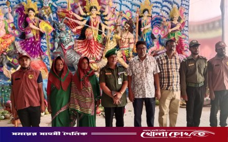 আলফাডাঙ্গায় দুর্গাপূজার নিরাপত্তাব্যবস্থা পরিদর্শনে আনসার কর্মকর্তা শাহিদা খাতুন
