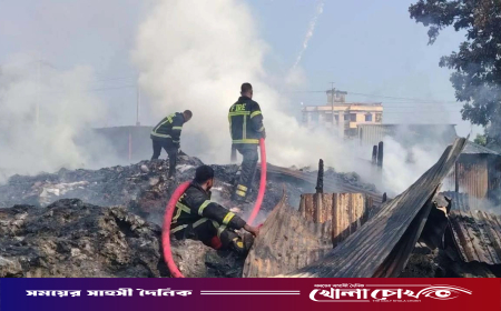 গাজীপুরে ভয়াবহ অগ্নিকাণ্ড, মসজিদসহ ২০ টি দোকান পুড়ে ছাই