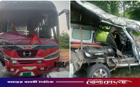 মধুখালীতে বাস-অ্যাম্বুলেন্স মুখোমুখি সংঘর্ষ: নারীসহ নিহত ৩, আহত ৩